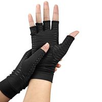 FALETO Copper Arthritis Compression Gloves Best Copper Infused Glove for Women and Men Rehabilitation Training Fingerless Hand Gloves Work for Rheumatoid Arthritis, Carpal Tunnel, RSI Osteoarthritis