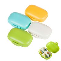 YOUDirect Pills Boxs - 4 Compartments Plastic Vitamins Organizer Set of 4 Travel Portable Medicine Case with Tight Lock for Daily Using