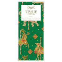 Caspari Merry Go Round Tissue Paper in Green, 8 Sheets Included