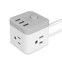 Power strip with usb, Outlet power strip, JSVER Desktop power strip, 3 Outlets and 3 USB Ports power strip Power cube with 4.92ft extension cord for iPhone X/XS/XR, Travel, Cruise Ship, Office Mini