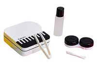 Portable Contact Lens Case Box Piano Shape Holder - White