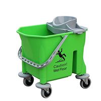 Xiaochongshan Mop Cleaning Bucket,25L Round Head Mop Cleaning Bucket with Wheel Squeeze Bucket Hotel Home Floor Mop Bucket Pressure Water Truck (Color : Green, Size : 25L)