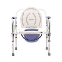 Foldable Old Man's Commode Chair, Pregnant Women's Adjustable Commode Chair, Mobile Toilet Seat, Thick Stainless Steel Stable and Comfortable