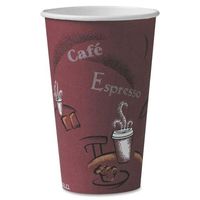 Wholesale CASE of 5 - Solo Cup Single Sided Paper Hot Cups-Paper Hot Cup, 16 oz., 300/CT, Maroon