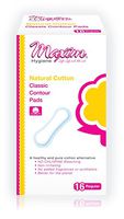 Maxim Natural Cotton Maxi Pads, Thicker More Absorbent, 16ct, No Chlorine/Dioxin/SAP, Biodegradable Daytime Maxi Pad for Women, Breathable, Hypoallergenic, Classic Contour Sanitary Pad, 1 Pack of 16