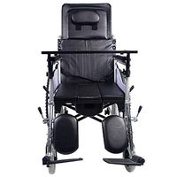 PLLP Medical Rehab Chair, Wheelchair,Transport Wheelchair Armrest Lifting Leg Control Backrest Seat Half Lying 120Kg Load Bearing 45 45Cm Seat-Detachable Desktoptoilet