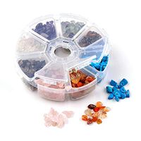 Kissitty 560pcs/box 8 Styles Natural & Synthetic Drilled Gemstone Chip Beads 7~12x5~8mm Irregular Semi Precious Chakra Energy Healing Stone