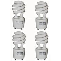 SleekLighting 13Watt T2 Spiral CFL GU24 Light Bulb Base 2700K 900lm -UL Approved,Compact Fluorescent -Warm White Light 4pack