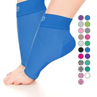 Go2 Plantar Fasciitis Socks|Best Ankle Compression Brace 22-25 mmHg|Arch Support Joint Heel Pain Relief|Foot Sleeves for Women and Men Reduce Swelling|Relieve Achilles Tendonitis(Solid Blue,Large)