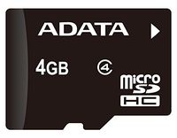 ADATA 4GB microSDHC Class 4 Memory Card with Adaptor (AUSDH4GCL4-RA1)