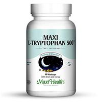 Maxi Health L-Tryptophan 500mg - Pharmaceutical Grade - Mood & Sleep Formula - 90 Capsules - Kosher