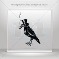 Decal Sticker Crow With Hat Smoking Cigar Tablet Laptop Weatherproof Sports M (7 X 4.49 In)