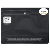 50 Count Pack - Royal Supply Large Child-Resistant Exit Bags - 12" x 9” + 3.85" - Smell Proof, Secure Storage Bags