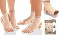 Physix Gear Plantar Fasciitis Socks with Arch Support for Men & Women - Best 24/7 Compression Foot Sleeve for Heel Spurs, Ankle, PF & Swelling - Holds Shape & Better Than a Night Splint - Beige LXL