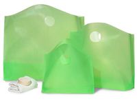 Pack Of 125, Solid Citrus 25% Recycled Wave Top Asst 50 Small, 50 Med & 25 Large As Shopping Bag Or For Gift Packaging