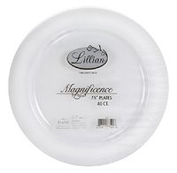 Premium Quality Heavyweight Plastic Plates China Like. Wedding and Party Dinnerware Plastic Plates 7.5 inch, White/Pearl-Value Pack 40 Count