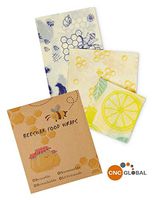 Beeswax Wrap - Eco-Friendly - Reusable Food Wraps - Wax Paper - Sustainable - Vibrant Colors - Wrapping Accessories - Zero Waste Kitchen Products - 3-Pack - (S/M/L)
