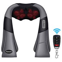 Shiatsu Neck Shoulder Massager Electric Back Massage with Heat Remote Control Deep Tissue 4D Kneading Massagers for Neck, Shoulders, Back, Feet, Legs, Body Muscle Pain Relief at Home, Office & Car