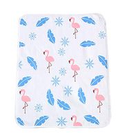 Liveinu Cartoon Print Waterproof Reusable Incontinence Bed Pads Washable Underpads 8 Cups Absorbency Mattress Protector for Adults, Kids and Pets 20" x 23" Flamingo