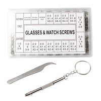 Kaptin Eyeglass Sunglass Repair Kit with Screws Tweezers Screwdriver,Stainless Steel Tiny Micro Screws Nuts Washer Tool for Spectacles Eyewear Watch Repair