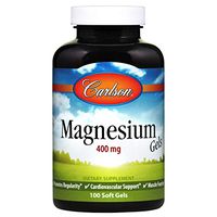 Carlson - Magnesium Gels, 400 mg of Magnesium per Softgel, Heart & Muscle Support, Magnesium Gel Caps, Bowel Function, Magnesium Supplement, 100 Softgels