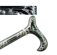 Hand Painted Wood Cane With Derby Handle