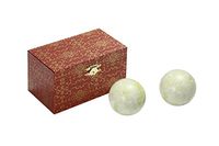 2"Marble Stone Baoding Balls Hand Exercise Light Green Balls Stress Relieve BS024