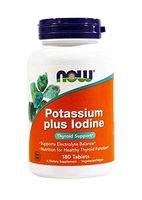 NOW Potassium Plus Iodine, 180 Tablets (Pack of 2)
