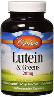 Carlson - Lutein & Greens, 20 mg, Vision Support & Eye Function, Antioxidant, 180 Vegetarian Capsules