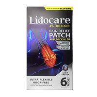 Lidocare 4% Lidocaine Pain Relief Patches Arm, Neck & Leg - 6 Each, Pack of 2
