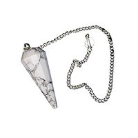Howlite Multifaceted Crystal Pendulum. Good for Reiki and Crystal Healing.