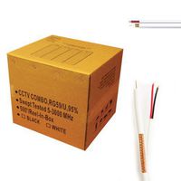 Five Star Cable RG59 500ft Bare Copper Siamese Coaxial Combo Cable Solid 20 AWG RG59 + 18/2 18AWG Power ETL Listed CCTV Cable, White