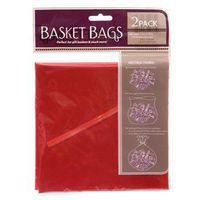 Red Translucent Plastic Basket Bags, 22 In. X 30 In. - 2/pkg