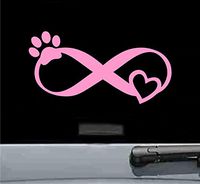 JS Artworks Pet Love Infinity Vinyl Decal Sticker Dog cat Rescue Family Animal Love (Soft Pink)