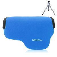 First2savvv QSL-A6000-03G6 blue Neoprene Camera Case Bag for SONY A6000 + mini tripod