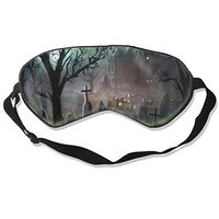 Kwhy Sleep Mask Halloween Horror Printed Sleep Eye Masks Blackout Adjustable Head Strap Night Blindfold for Women Men Night Sleeping, Travel, Nap