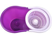 theoneshop66 Easy Clean Floor Mop Bucket 2 Heads Microfiber Spin Rotating Head - Purple 360°
