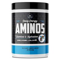 Daily Energy AMINOS - BCAA & EAA with Caffeine, and Hydration | Supports Recovery, Endurance, Energy, Focus, Muscle Building | Premium Vegan Aminos | 30 sv (Fruit Frenzy)
