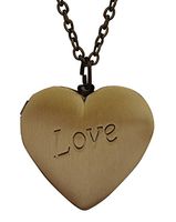Greendou Fashion Jewelry Vintage Heart Shape Charm Love Long Necklace Gold Plated Photo Locket Pendant