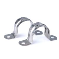Pipe Strap,20MM Hole Strap,304 Stainless Steel Two Hole Tube Strap Tension Clips U-Tube Clamp Connecting Ring Hose Clamp Card 20PCS