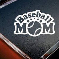 FocEnterprises Baseball Mom White Car Window Vinyl Sticker Decal