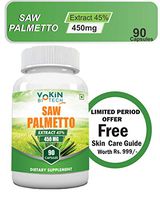 Vokin Biotech 100% Natural Saw Palmetto Extract 45% 450MG 90 Capsules for Hair Growth