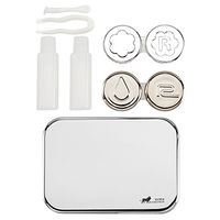 Bissport Cute Contact Lens Case Travel Kit Holder With Mirror （Silver）
