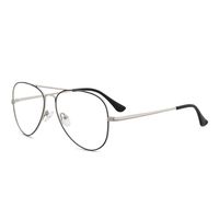O-Q CLUB Blue Light Blocking Computer Glasses,Retro Aviator Style Reduce Eye Strain Video Eyeglasses for Men Women(Silver&Black)