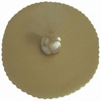 9 Tulle Wedding Favor wrapping, decoration, gift wrapping Circle - Gold/25pk by Party Favors Plus