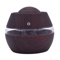 NXDA 7 Colors Night Mist Aromatherapy Humidifier Aroma Essential Oil Diffuser Air Purifier for Office Home Bedroom Living Room Study Yoga Spa - Wood Grain Christmas Business Gift Lover Gift (Brown)
