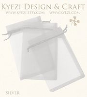 50 Pcs Silver 4x6 Sheer Drawstring Organza Bags Jewelry Pouches Wedding Party Favor Gift Bags Gift Bags Candy Bags [Kyezi Design and Craft]