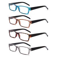 Kerecsen 4 Pack Reading Glasses Quality Spring Hinge Readers for Men Women Reading (4 Pairs Mix Color, 3.0)