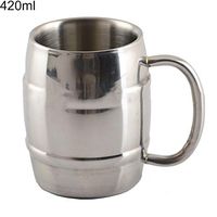 MSlongzc Cups Water Bottles Coffee Cups Vacuum-Insulated Stainless Steel Tumbler Handle for Wide Mouth 300/420ml Stainless Steel Coffee Cup Beer Mug Heat Insulated Dual-wall Teacup 420ml