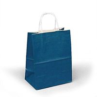 Paper Shopping Bags Navy Blue | Quantity: 25 | Width: 5 1/2" Gusset - 3 1/4"